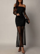 Mesh Off-Shoulder Maxi Dress for Women 3