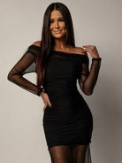 Mesh Off-Shoulder Maxi Dress for Women 4