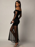 Mesh Off-Shoulder Maxi Dress for Women 5