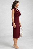 Naomi | Elegant Cowl Neck Midi Dress 1