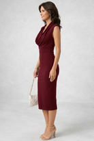 Naomi | Elegant Cowl Neck Midi Dress 3