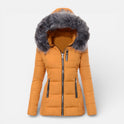 Women's Winter Puffer Jacket – Hooded, Faux Fur Trim