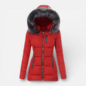 Women's Winter Puffer Jacket – Hooded, Faux Fur Trim