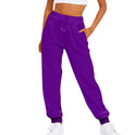 Women's Fleece Joggers – Drawstring Waist, Side Slant Pockets