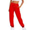 Women's Fleece Joggers – Drawstring Waist, Side Slant Pockets
