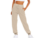 Women's Fleece Joggers – Drawstring Waist, Side Slant Pockets