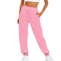 Women's Fleece Joggers – Drawstring Waist, Side Slant Pockets