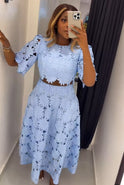 Women's Matching Set – Lace, Scalloped Hem