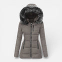 Women's Winter Puffer Jacket – Hooded, Faux Fur Trim