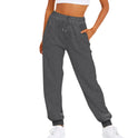 Women's Fleece Joggers – Drawstring Waist, Side Slant Pockets