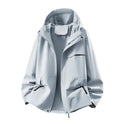 Women's Waterproof Jacket – Hooded, Drawstring Hem, Adjustable Cuffs