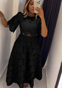 Women's Matching Set – Lace, Scalloped Hem