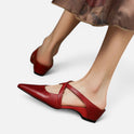 Mule Flats Pointed Toe Cross Strap