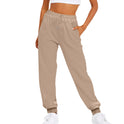 Women's Fleece Joggers – Drawstring Waist, Side Slant Pockets