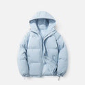 Puffer Jacket Hooded Long Sleeve Zip Front