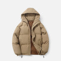 Puffer Jacket Hooded Long Sleeve Zip Front