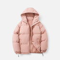 Puffer Jacket Hooded Long Sleeve Zip Front