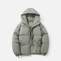 Puffer Jacket Hooded Long Sleeve Zip Front