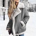 Women's Winter Shearling Jacket – Fur Collar, Fleece-Lined