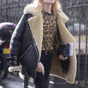 Women's Winter Shearling Jacket – Fur Collar, Fleece-Lined