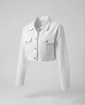 Women's Cropped Denim Jacket – Comfort Stretch, Waist-Length