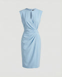 Women's Party Dress – Midi, Keyhole, Side Draping