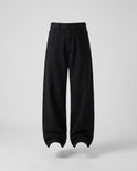Women's Wide-Leg Cotton Pants – Pleated, High-Rise