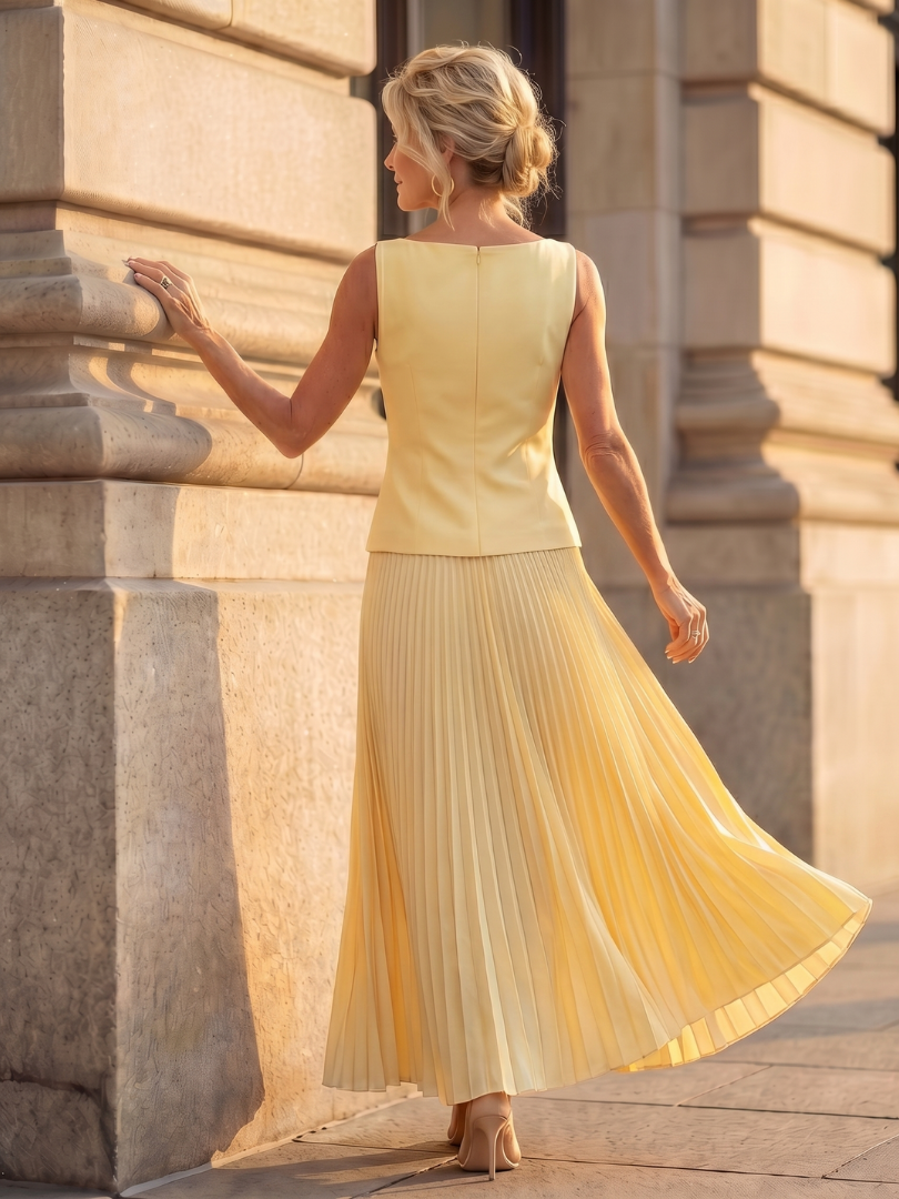 Rhodes | Structured Bodice Pleated Skirt Set 3