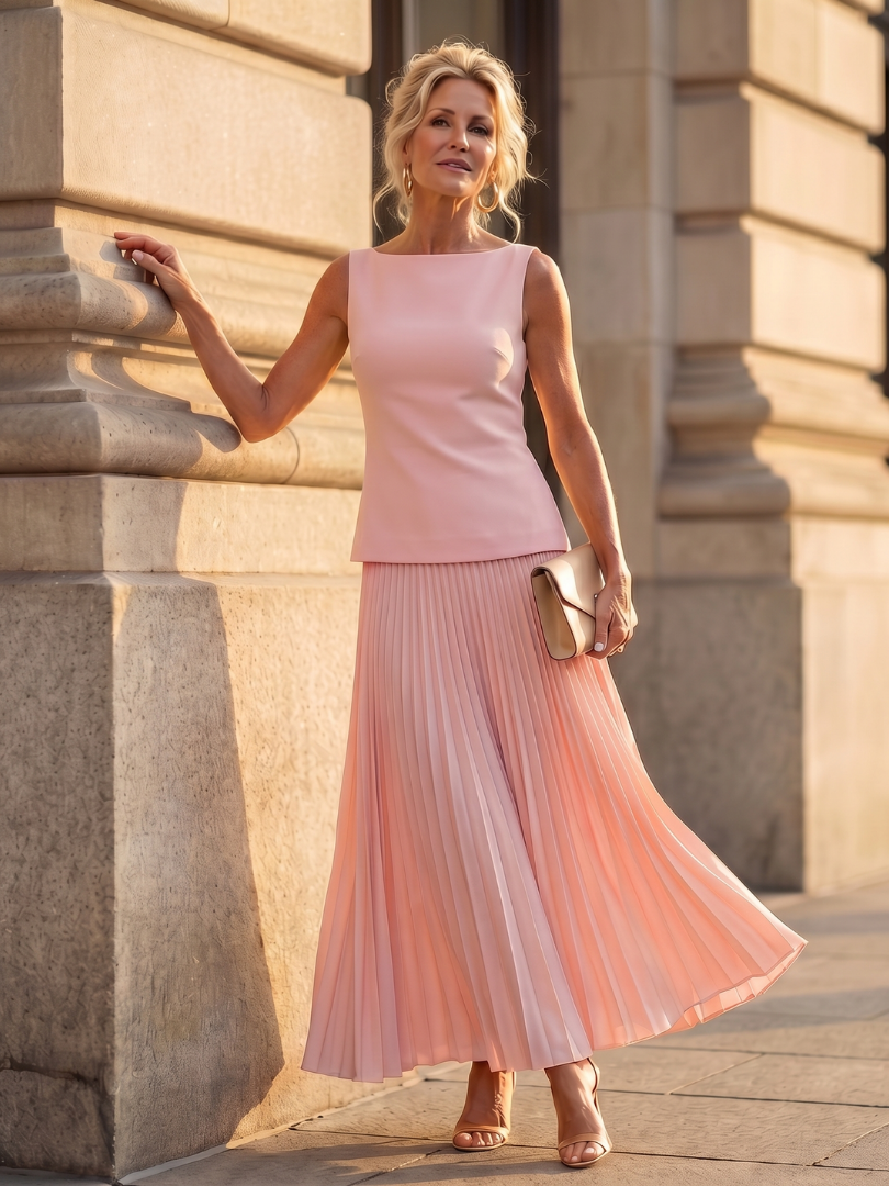 Rhodes | Structured Bodice Pleated Skirt Set 9