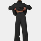 Ribbed Knit Wide Leg Set with Roll Neck for Women 10