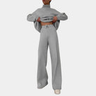 Ribbed Knit Wide Leg Set with Roll Neck for Women 9