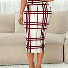 Rosa | Refined Plaid Pencil Skirt 5