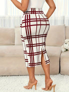 Rosa | Refined Plaid Pencil Skirt 7
