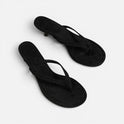 Suede Orthopedic Thong Heel Sandals
