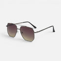 Oversized Metal Frame Square Gradient Lens Sunglasses