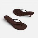 Suede Orthopedic Thong Heel Sandals