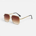 Oversized Metal Frame Square Gradient Lens Sunglasses
