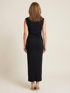 Sabine | Sleeveless Draped High Neck Midi Dress 3