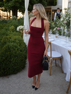 Sabre | Halter Neck Fitted Silhouette Midi Dress 2