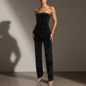 Salamanca Strapless Glitter Jumpsuit 0