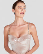 Sequin Flare Jumpsuit with Chain Straps and Belted Waist 8