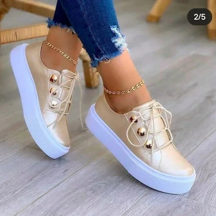 Serena | Orthopaedic Round Toe Platform Trainers 3