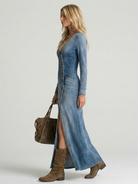 Sienna | Button Front Denim Maxi Dress 1