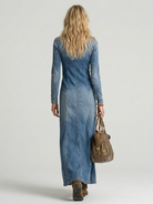 Sienna | Button Front Denim Maxi Dress 2