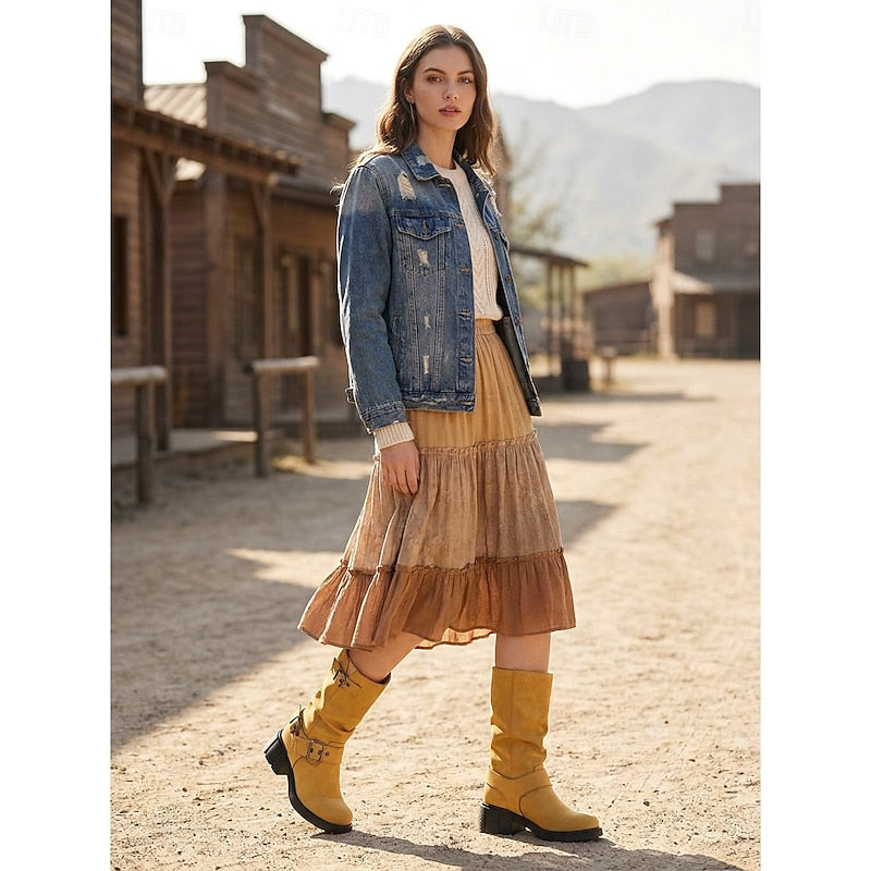 Sylvia | Buckle-Detail Mid-Calf Biker Boots 2