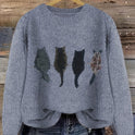 Tamara | Cozy Cat-Print Sweater 0