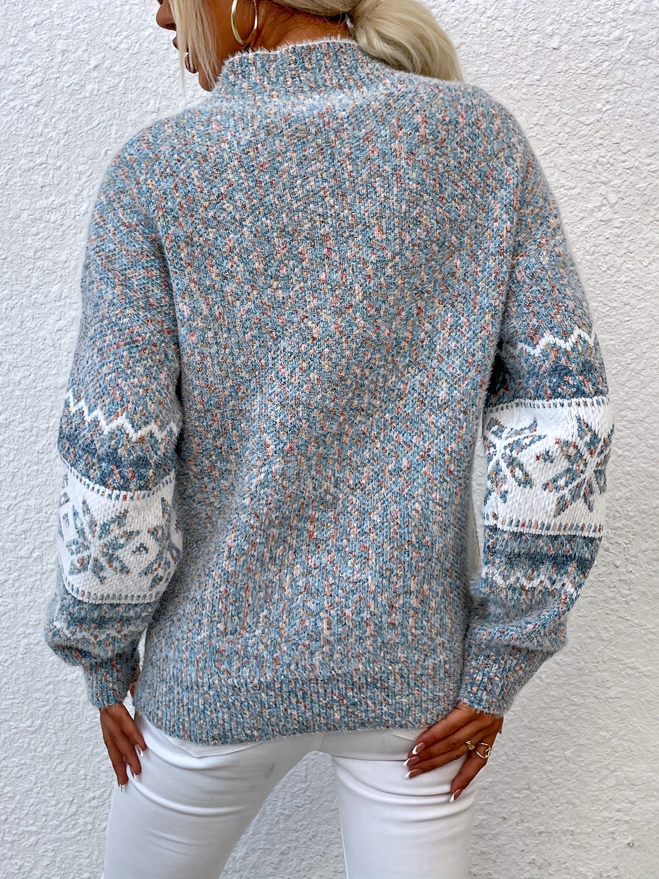 Tamsin | Cozy Snowflake Mock-Neck Sweater 1