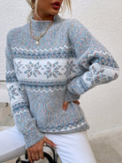 Tamsin | Cozy Snowflake Mock-Neck Sweater 2
