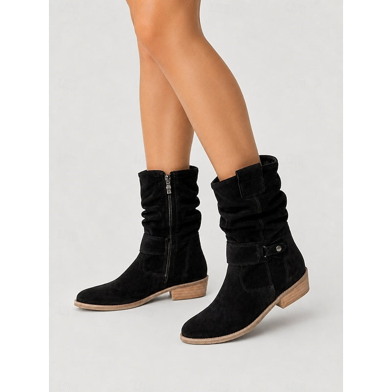 Tessa | Slouchy Buckle Ankle Boots 10