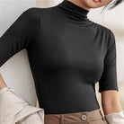 Top with Roll Neck and Short Sleeves for Women 0